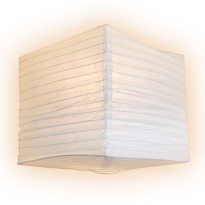 14" White Square Unique Shaped Paper Lantern