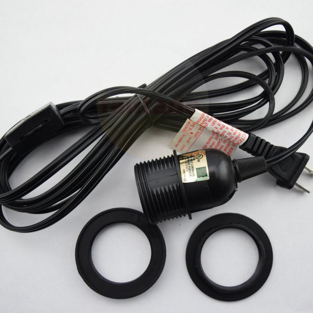 Single Socket Black Pendant Light Lamp Cord for Lanterns & Light Bulbs, Switch, 15 FT, UL Listed - Electrical Swag Light Kit - AsianImportStore.com - B2B Wholesale Lighting and Decor