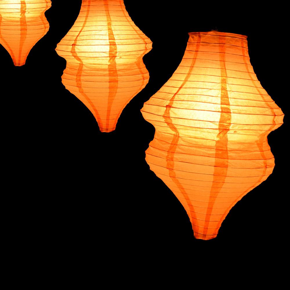 Orange Beehive Unique Shaped Paper Lantern, 10-inch x 14-inch - AsianImportStore.com - B2B Wholesale Lighting & Decor since 2002