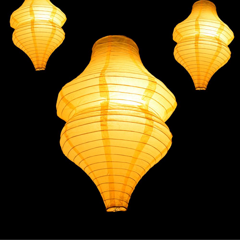 Yellow Beehive Unique Shaped Paper Lantern, 10-inch x 14-inch - AsianImportStore.com - B2B Wholesale Lighting and Decor