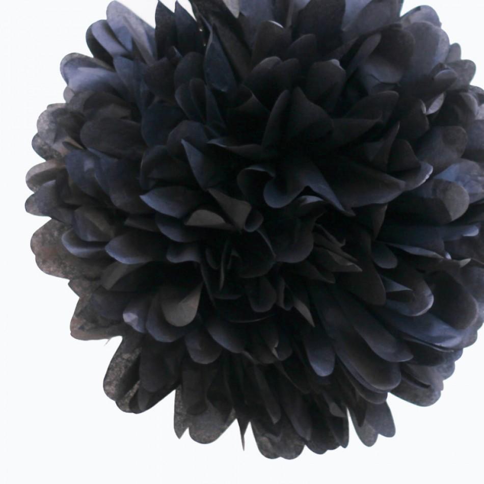  EZ-Fluff 16'' Black Tissue Paper Pom Poms Flowers Balls, Decorations (4 PACK) - AsianImportStore.com - B2B Wholesale Lighting and Decor