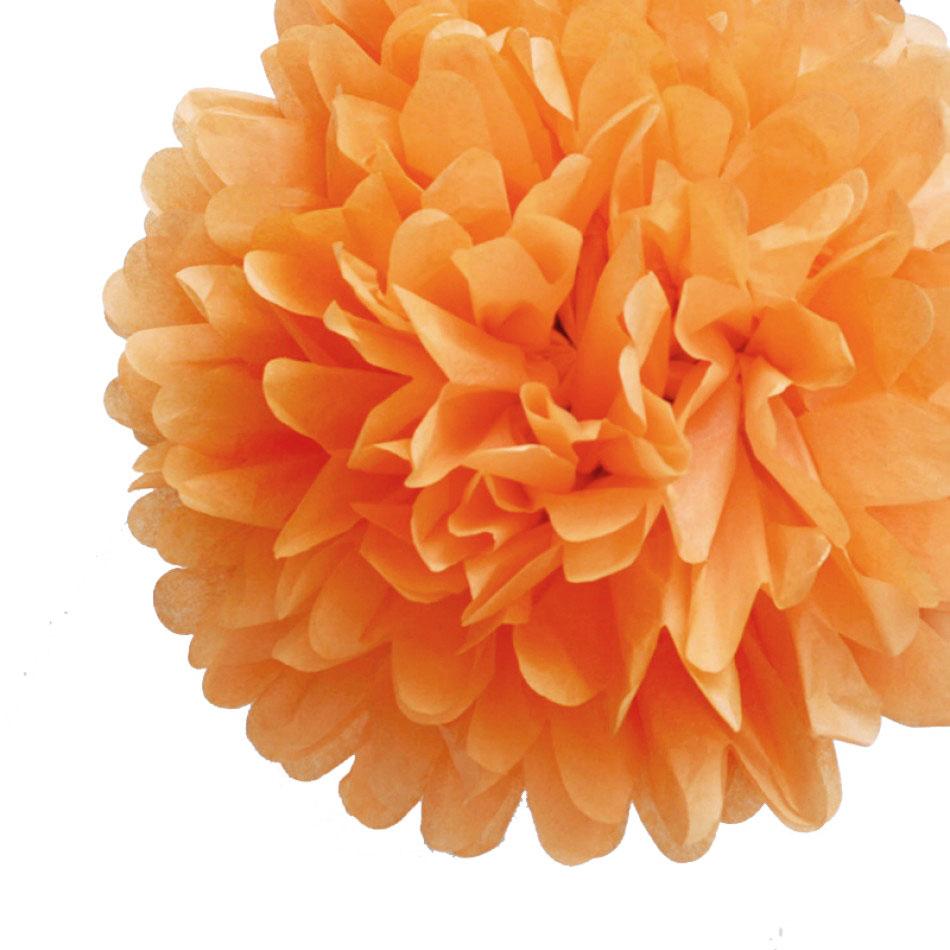  EZ-Fluff 16" Peach / Orange Coral Tissue Paper Pom Poms Flowers Balls, Hanging Decorations (4 PACK) - AsianImportStore.com - B2B Wholesale Lighting and Decor
