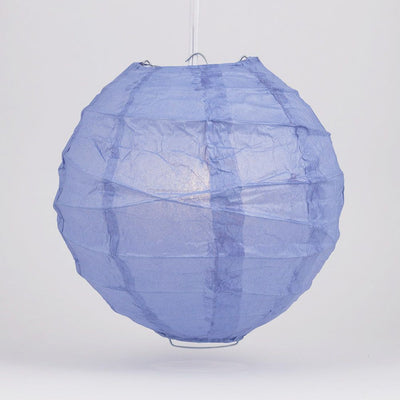 16" Serenity Blue Round Paper Lantern, Crisscross Ribbing, Hanging Decoration - AsianImportStore.com - B2B Wholesale Lighting and Decor