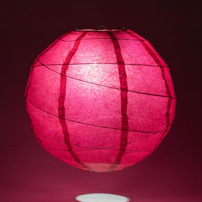 16" Velvet Red Round Paper Lantern, Crisscross Ribbing, Hanging Decoration - AsianImportStore.com - B2B Wholesale Lighting and Decor