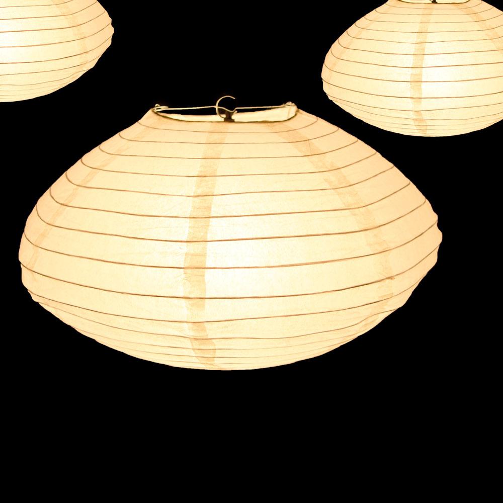 16" White Saturn Paper Lantern - AsianImportStore.com - B2B Wholesale Lighting and Decor