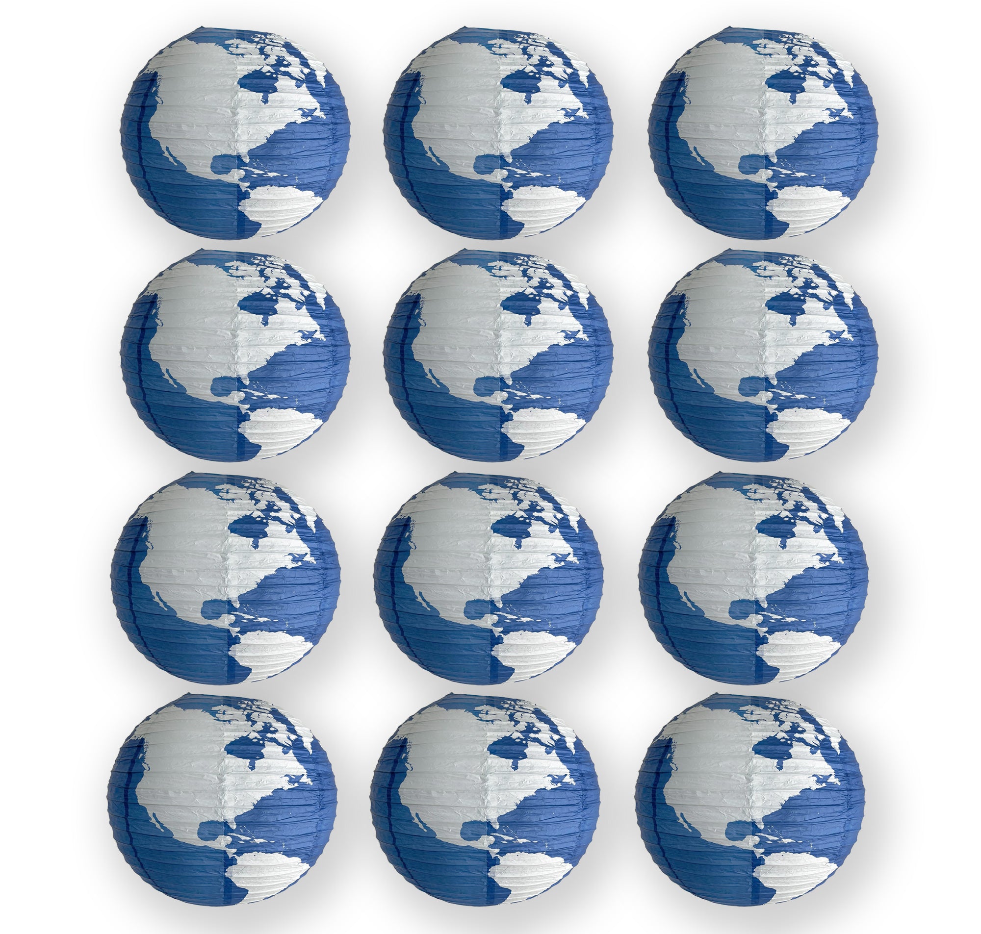 12 PACK | 16" World Earth Globe Paper Lantern
