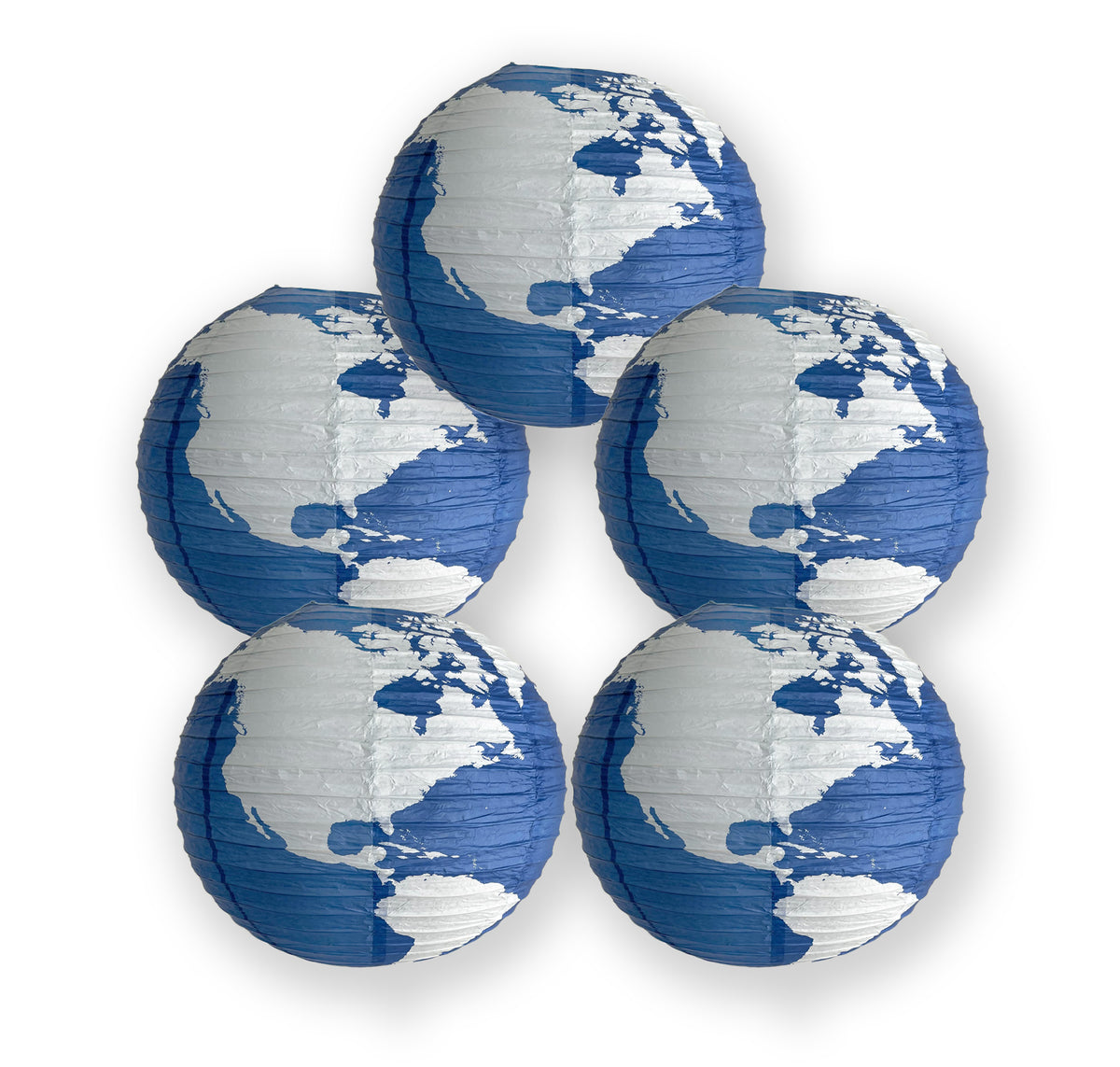 5 PACK | 16" World Earth Globe Paper Lantern
