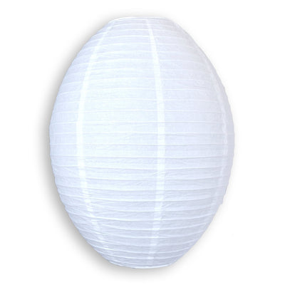 White Kawaii Unique Oval Egg Shaped Paper Lantern, 18-inch x 24-inch