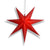 18" Red 7-Point Weatherproof Star Lantern Lamp, Hanging Decoration - Lit