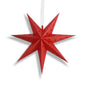 17" Red 7-Point Weatherproof Star Lantern Lamp, Hanging Decoration (Shade Only)