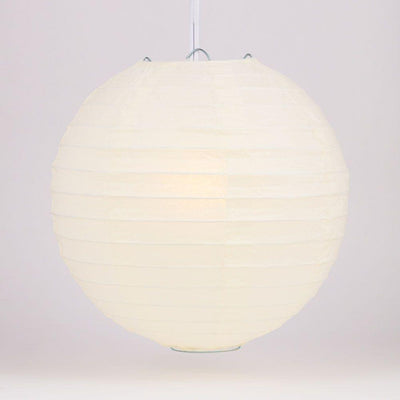 4" Beige / Ivory Round Paper Lantern, Even Ribbing, Hanging Decoration (10 PACK) - AsianImportStore.com - B2B Wholesale Lighting and Decor