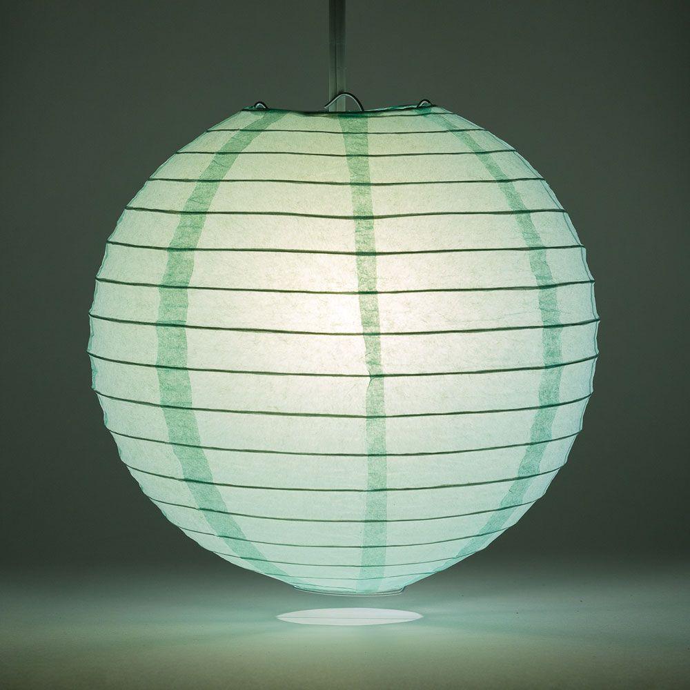 16" Cool Mint Green Round Paper Lantern, Even Ribbing, Chinese Hanging Wedding & Party Decoration - AsianImportStore.com - B2B Wholesale Lighting and Decor