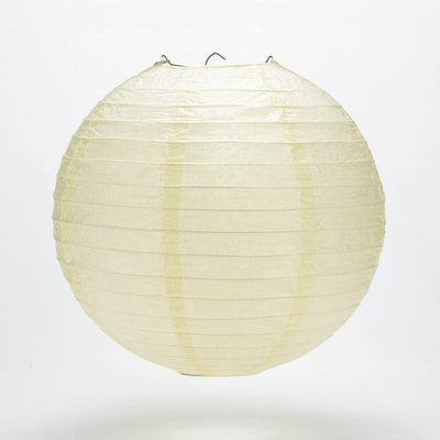 10" Ivory Round Paper Lantern, Even Ribbing, Chinese Hanging Wedding & Party Decoration - AsianImportStore.com - B2B Wholesale Lighting and Decor