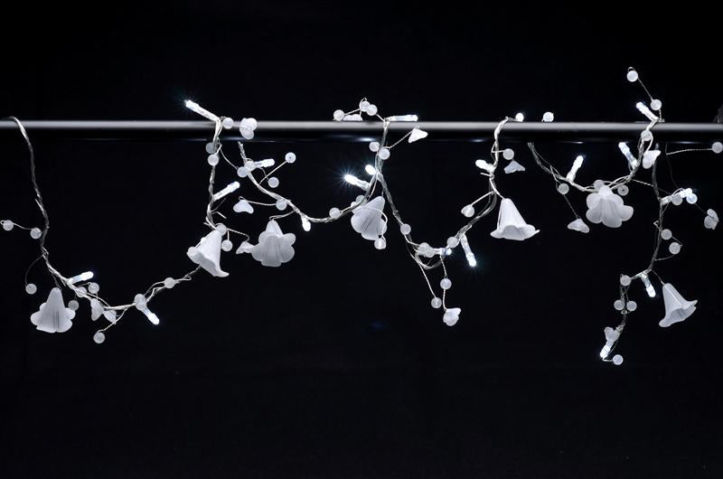 20 LED Garland Light Chain w/ Plastic Flowers and Beads - AsianImportStore.com - B2B Wholesale Lighting and Decor