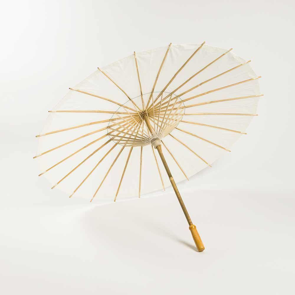 28" Beige/Ivory Paper Parasol Umbrella - AsianImportStore.com - B2B Wholesale Lighting and Decor