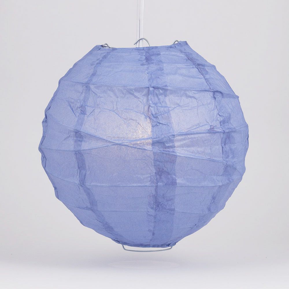 20" Serenity Blue Round Paper Lantern, Crisscross Ribbing, Hanging Decoration - AsianImportStore.com - B2B Wholesale Lighting and Decor