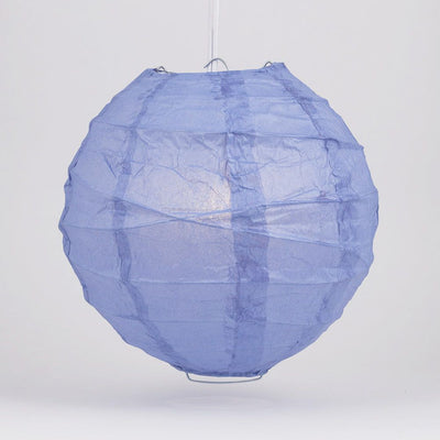 20" Serenity Blue Round Paper Lantern, Crisscross Ribbing, Hanging Decoration - AsianImportStore.com - B2B Wholesale Lighting and Decor