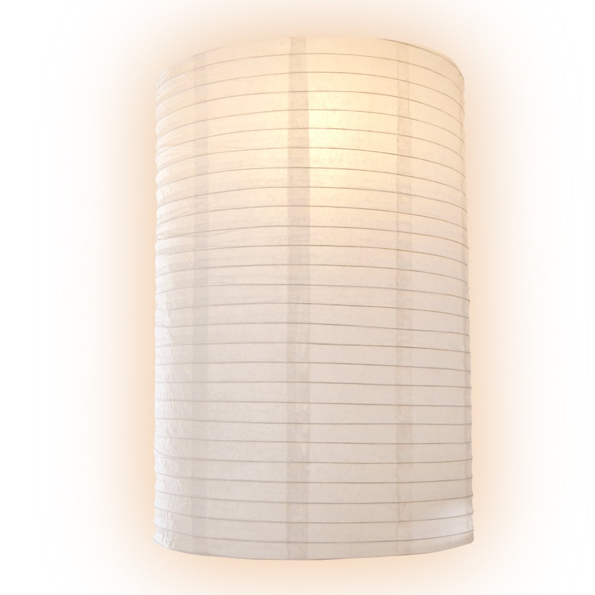 Jumbo White Cylinder Unique Shaped Paper Lantern, 20-inch x 30-inch