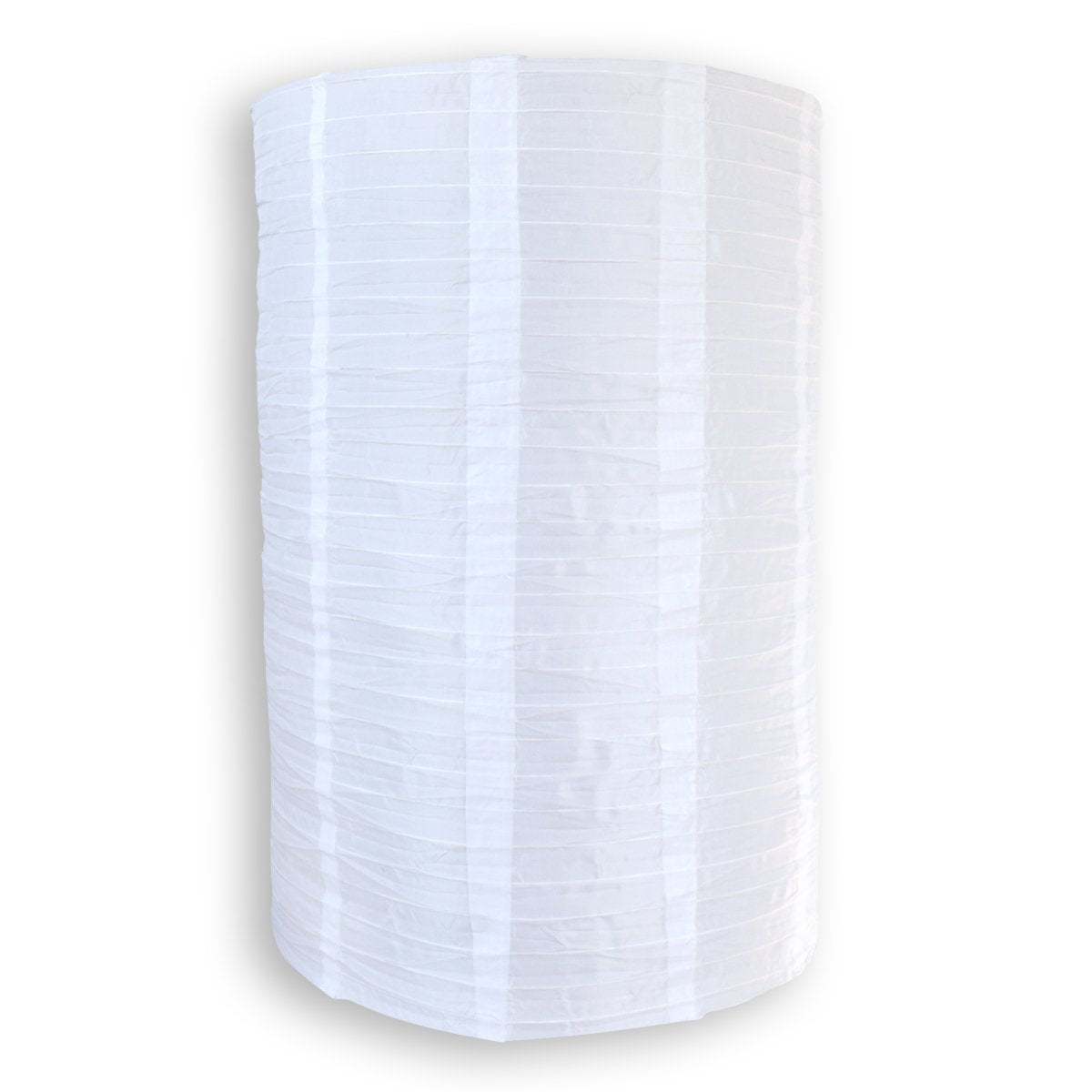 White Cylinder Unique Shaped Shimmering Nylon Lantern, 20-inch x 30-inch
