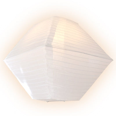 20" White Pagoda II Unique Shaped Shimmering Nylon Lantern
