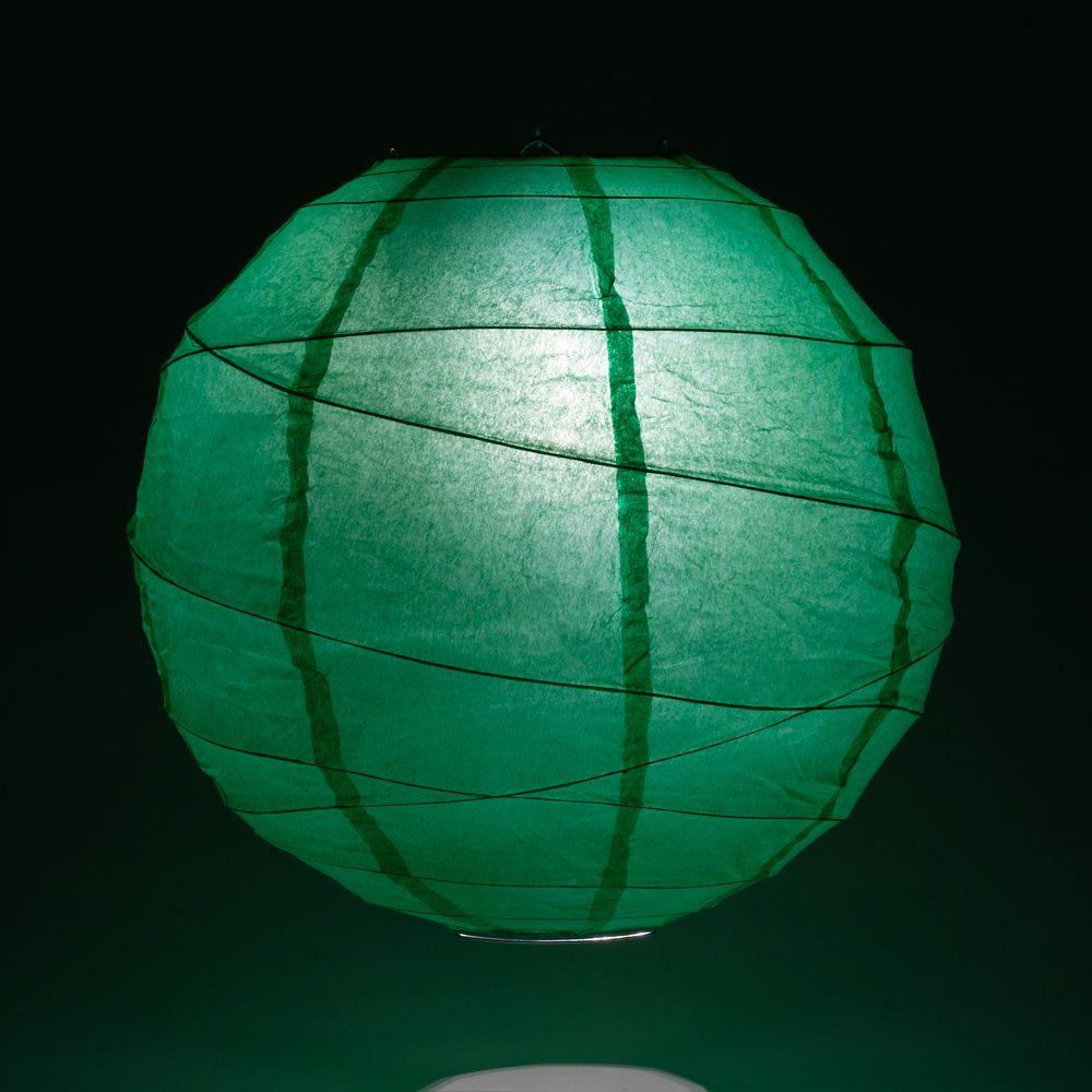14" Arcadia Teal Round Paper Lantern, Crisscross Ribbing, Chinese Hanging Wedding & Party Decoration - AsianImportStore.com - B2B Wholesale Lighting and Decor