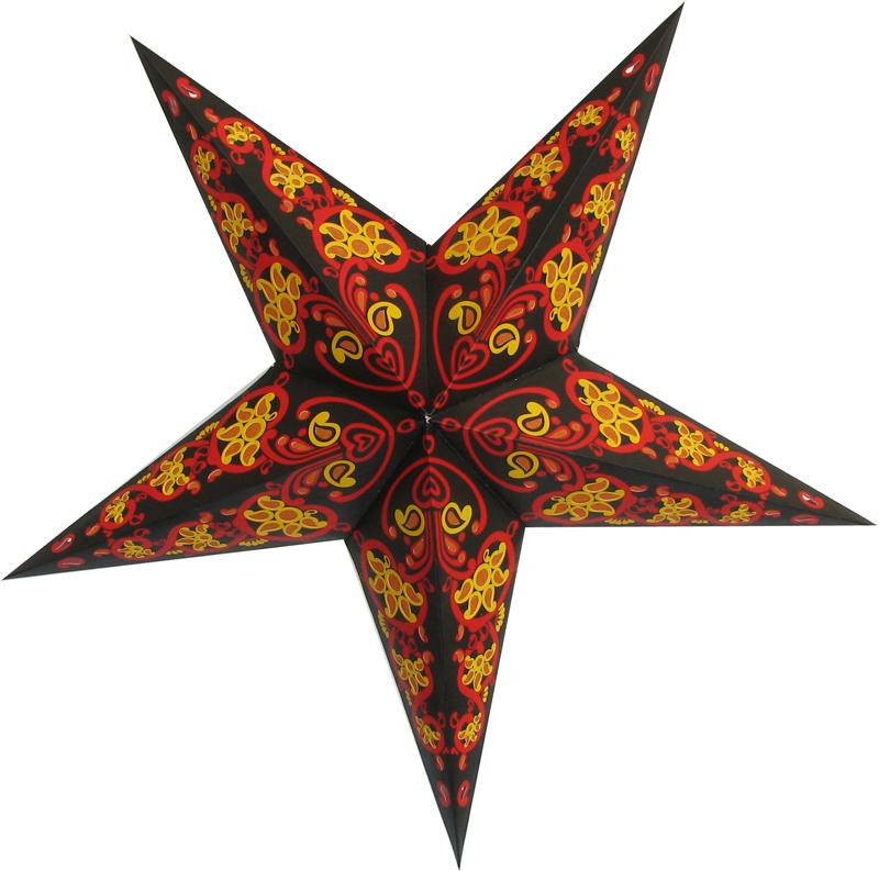 24" Black Magic Paper Star Lantern, Chinese Hanging Wedding & Party Decoration - AsianImportStore.com - B2B Wholesale Lighting and Decor