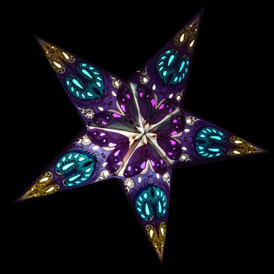 24" Blue Galaxy Paper Star Lantern, Chinese Hanging Wedding & Party Decoration - AsianImportStore.com - B2B Wholesale Lighting and Decor