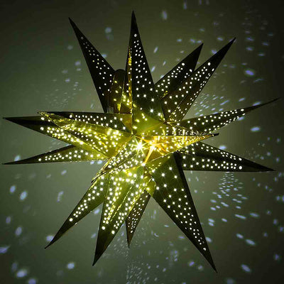 24" Moravian Glossy Gold Multi-Point Paper Star Lantern Lamp, Hanging - AsianImportStore.com - B2B Wholesale Lighting and Decor