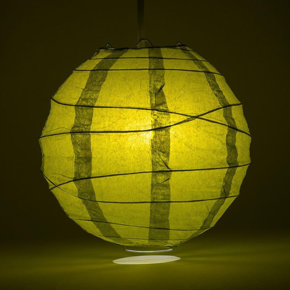 24" Pear Round Paper Lantern, Crisscross Ribbing, Chinese Hanging Wedding & Party Decoration - AsianImportStore.com - B2B Wholesale Lighting and Decor