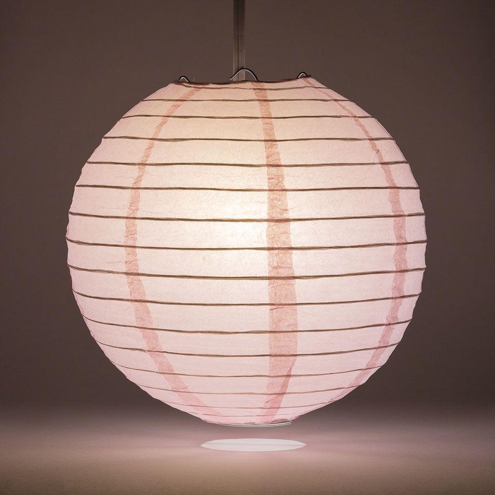 16" Pink Round Paper Lantern, Even Ribbing, Chinese Hanging Wedding & Party Decoration - AsianImportStore.com - B2B Wholesale Lighting and Decor