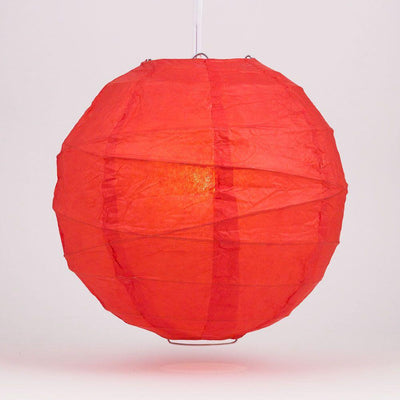 10" Red Round Paper Lantern, Crisscross Ribbing, Chinese Hanging Wedding & Party Decoration - AsianImportStore.com - B2B Wholesale Lighting and Decor