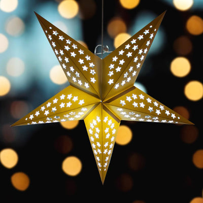 24" Solid White Stars Cut-Out Paper Star Lantern, Chinese Hanging Wedding & Party Decoration - AsianImportStore.com - B2B Wholesale Lighting and Decor