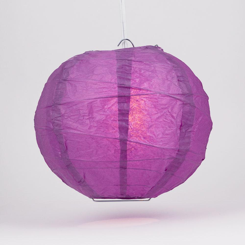 12" Violet / Orchid Round Paper Lantern, Crisscross Ribbing, Chinese Hanging Wedding & Party Decoration - AsianImportStore.com - B2B Wholesale Lighting and Decor