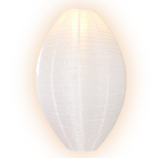 White Kawaii Unique Oval Egg Shaped Nylon Lantern, 18-inch x 24-inch