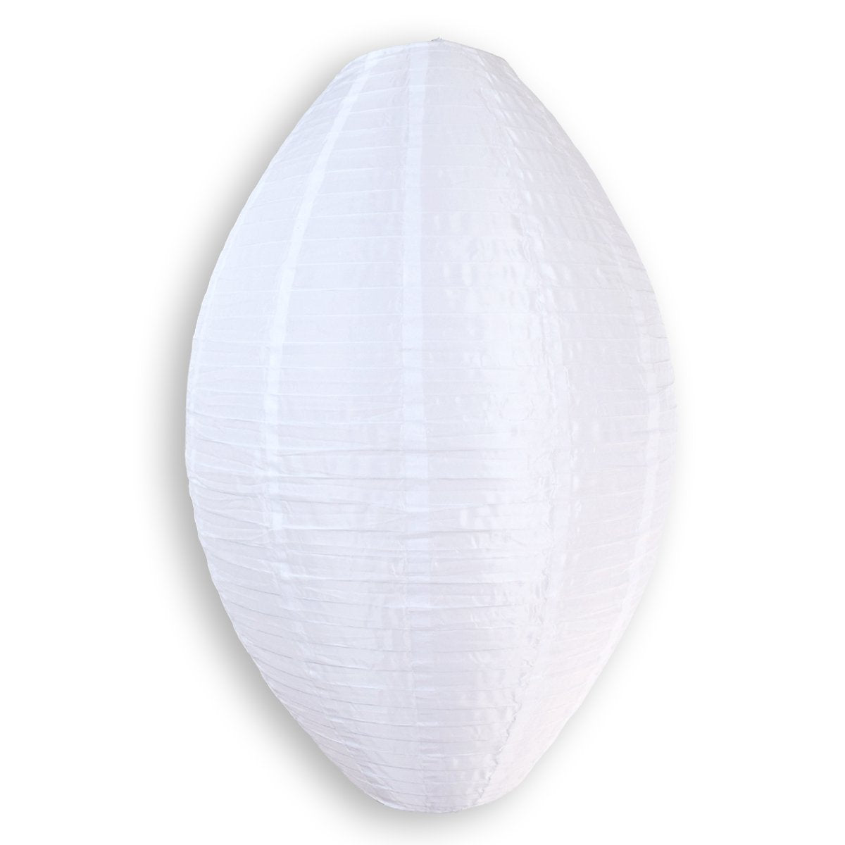 White Kawaii Unique Oval Egg Shaped Shimmering Nylon Lantern, 24-inch x 36-inch