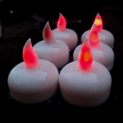 Floating Waterproof Flameless LED Tea Light Candle - Red (6 PACK) - AsianImportStore.com - B2B Wholesale Lighting and Decor