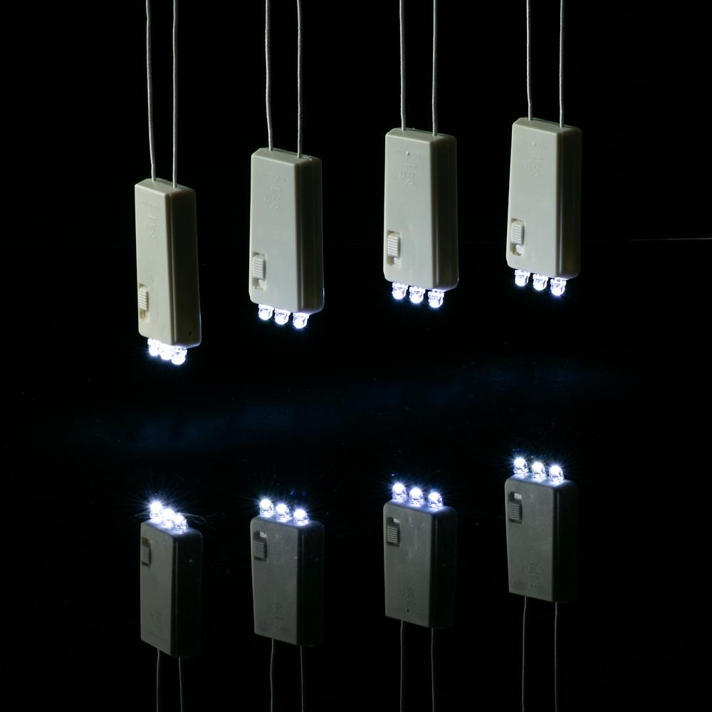 BULK PACK (10) 3-LED Hanging Battery Lights for Lanterns, Cool White (Battery Powered) - AsianImportStore.com - B2B Wholesale Lighting and Decor