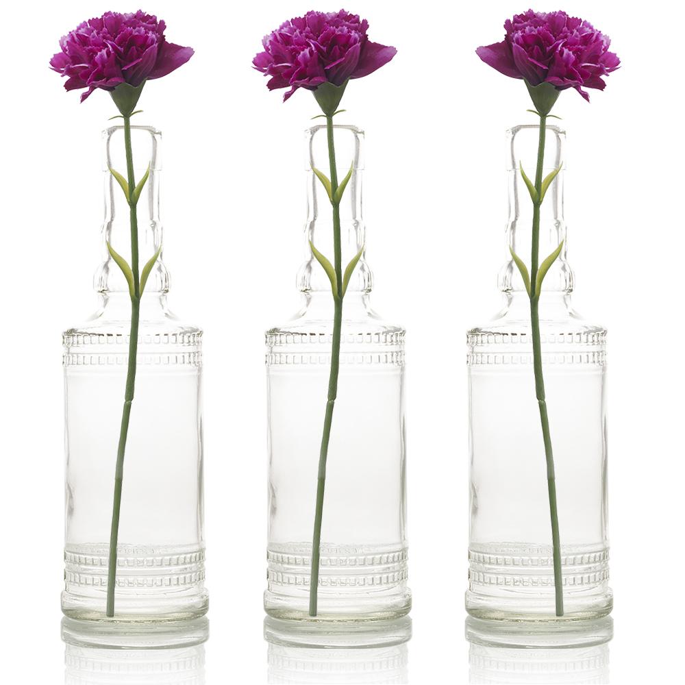 3 Pack | 8.86" Camila Clear Vintage Glass Bottle with Cork - DIY Wedding Flower Bud Vases - AsianImportStore.com - B2B Wholesale Lighting & Decor since 2002