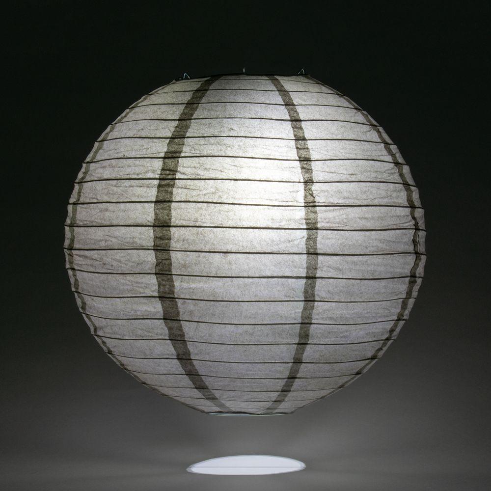 10" Driftwood Grey Round Paper Lantern, Even Ribbing, Chinese Hanging Wedding & Party Decoration - AsianImportStore.com - B2B Wholesale Lighting and Decor