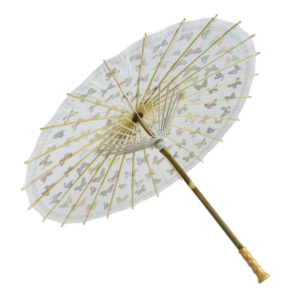 32" Butterflies Parasol Umbrella, Premium Nylon with Elegant Handle