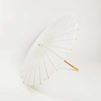 28" White Parasol Umbrella, Premium Nylon - LunaBazaar.com - Discover. Decorate. Celebrate.