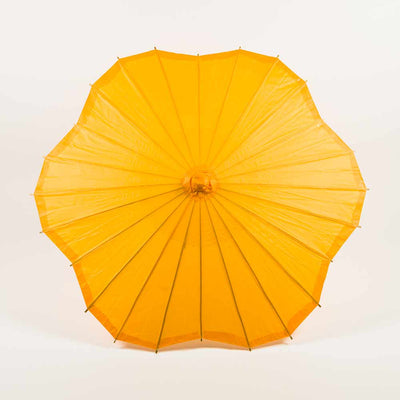 32" Orange Paper Parasol Umbrella, Scallop Blossom Shaped - AsianImportStore.com - B2B Wholesale Lighting & Décor since 2002.