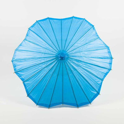 32" Turquoise Paper Parasol Umbrella, Scallop Blossom Shaped - AsianImportStore.com - B2B Wholesale Lighting and Decor