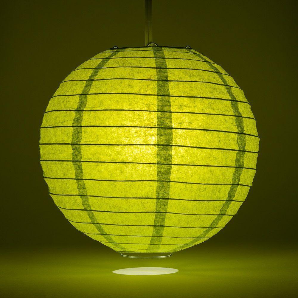 16" Chartreuse Round Paper Lantern, Even Ribbing, Chinese Hanging Wedding & Party Decoration - AsianImportStore.com - B2B Wholesale Lighting and Decor