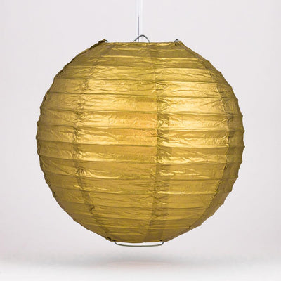 36" Gold Jumbo Round Paper Lantern, Even Ribbing, Chinese Hanging Wedding & Party Decoration - AsianImportStore.com - B2B Wholesale Lighting and Decor