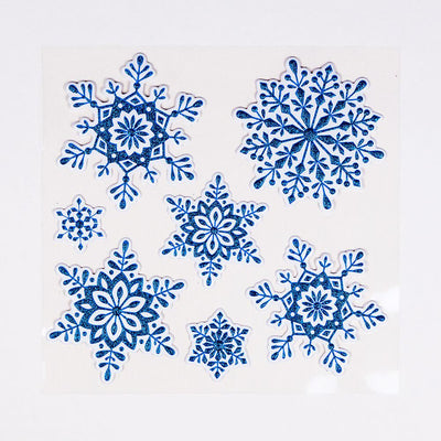 3-D Pop-Up Blue Christmas Snowflake Holiday Sticker Set / Room Decals (7-PACK) - AsianImportStore.com - B2B Wholesale Lighting and Decor