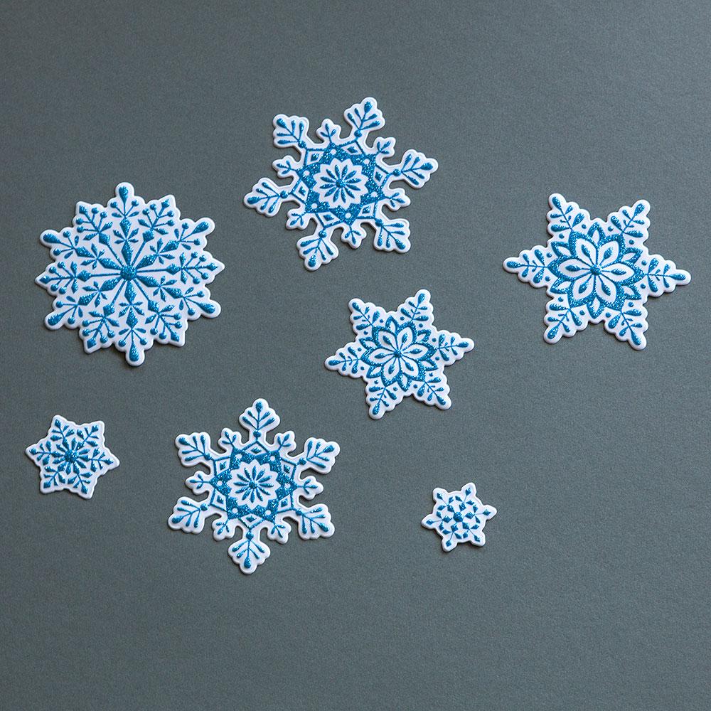 3-D Pop-Up Blue Christmas Snowflake Holiday Sticker Set / Room Decals (7-PACK) - AsianImportStore.com - B2B Wholesale Lighting and Decor