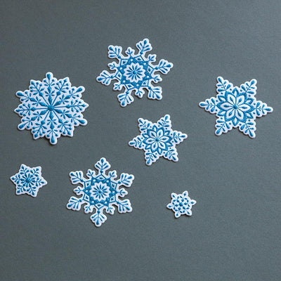 3-D Pop-Up Blue Christmas Snowflake Holiday Sticker Set / Room Decals (7-PACK) - AsianImportStore.com - B2B Wholesale Lighting and Decor