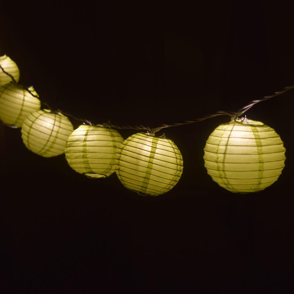 4" Chartreuse Round Paper Lantern, Even Ribbing, Hanging Decoration (10 PACK) - AsianImportStore.com - B2B Wholesale Lighting and Decor