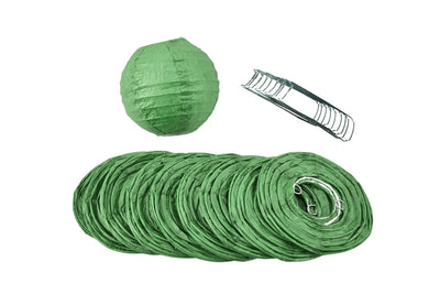 4" Emerald Green Round Paper Lantern, Even Ribbing, Hanging Decoration (10 PACK) - AsianImportStore.com - B2B Wholesale Lighting and Decor